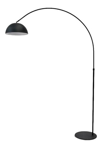 Lampara De Pie Arco Large Negra Moderna Apto Led Lp