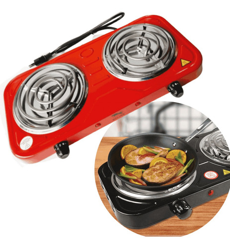 Fogão Cooktop Elétrico Portátil 2 Bocas Camping Pesca 127v