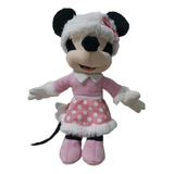 Pelúcia Minnie Mouse Natal Rosa - 30 Cm 