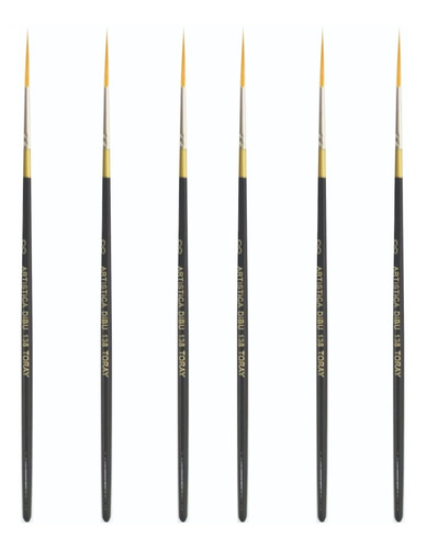 6 Pincel Liner Nº00 Pelo Sintetico Fino S138 Toray 