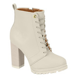 Bota Vizzano Mulher Casual Salto Alto Confortavel Moda Ofert