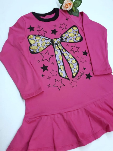 Vestido De Nena Con Estampa Glitter