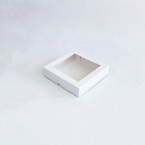 Pack 10 Cajas Para 4 Alfajores 14x14x3cm Con Visor/ventana