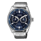 Relógio Masculino Citizen Analógico Eco-drive Tz31267f Cor Da Correia Prateado Cor Do Bisel Prateado Cor Do Fundo Azul