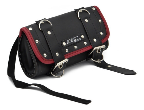 Bolsa Porta Herramienta Moto Chopper Negro Rojo Universal