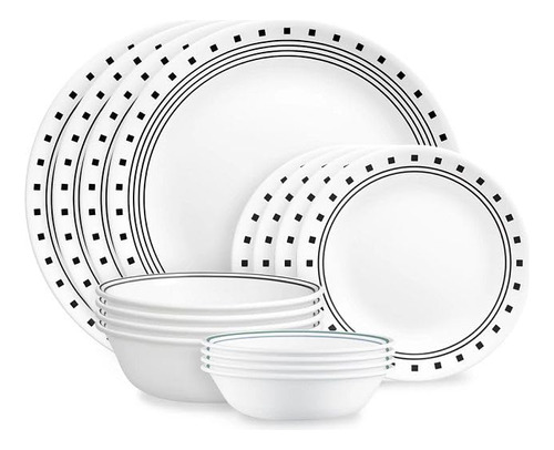 Corelle® City Block - Juego De Vajilla De 16 Piezas, Servici