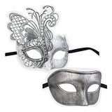Xvevina Par De Máscaras Venecianas Mardi Gras Para Disfraz 