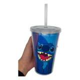 Copo Com Canudo E Com Parede Dupla - Lilo & Stitch  500ml 