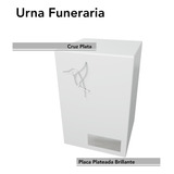 Urna Funeraria Cenizas Acrílico Blanco Cruz Y Placa Art10309