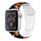 Malla Para Apple Watch Silicona Floral 38/40-42/44 Mm