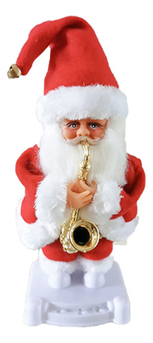 Animado Elétrico Papai Noel Shake Dança Cantando Saxofone