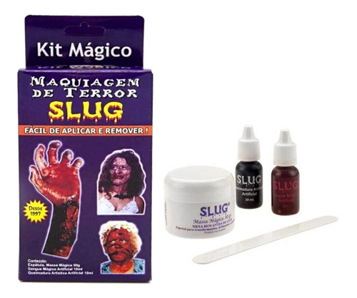 Kit Mágico Slug Maquiagem Terror Halloween Make Machucado 