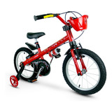 Bicicleta Aro 16 Infantil Lady Vermelha Com Rodinha Nathor