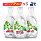 Pack 3 Detergente Líquido Ariel Concentrado Doble Poder 1.8l