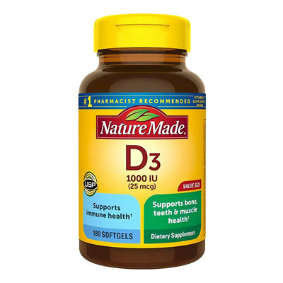 Nature Made Vitamina D3 1000 Iu (25 Mcg) 180 Softgels Neutro | Envío gratis
