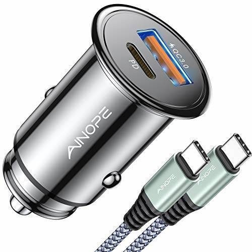 Cargador De Coche Usb C Super Mini Ainope All Metal 36w De /