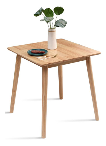 Ogmill 27.6  Mesa De Comedor De Madera Cuadrada Pequeña Para