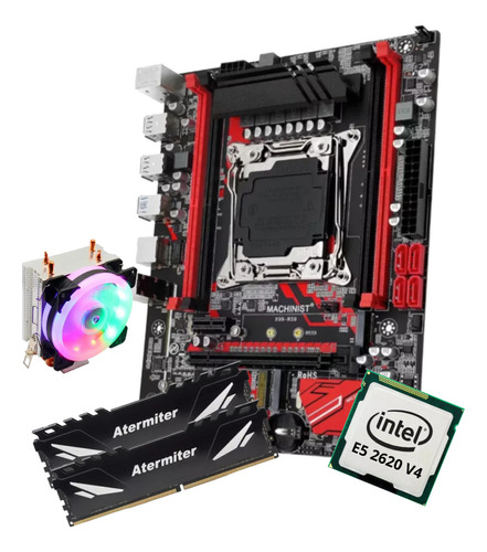 Kit Gamer Placa Mãe X99 Machinist E5-rs9 Xeon E5 2620 V4 64g