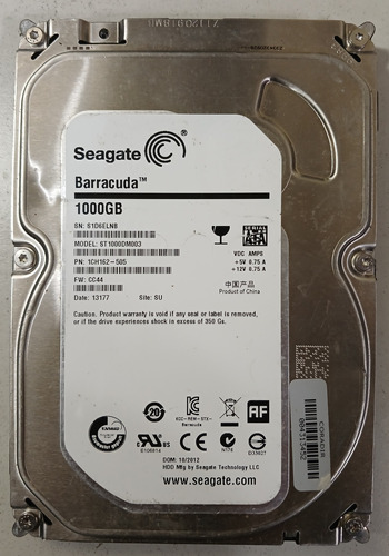 Disco Duro Rigido Seagate St1000dm003 1tb 3.5 Sata