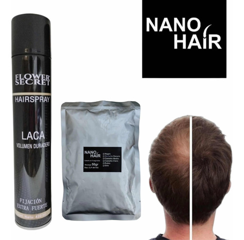 Fibra Capilar Nano Hair Recarga 50 Gr +laca Fijacion