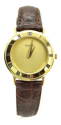Reloj Gucci Dorado Con Café 3000l