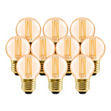 Lampara Filamento Led Vintage G45 4w Gota E27 Golden Pack 10