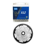  Kit Cassete 12v 11x52t + Corrente Kmc X12 126 Elos Silver