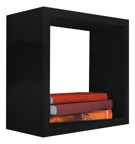 Nicho Decorativo 55x55x20 Cm Preto Em Mdf