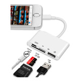 Adaptador Lightning Leitor Cartão Sd Usb Para iPhone iPad