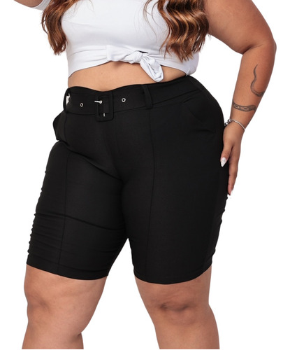  Bermuda Short Plus Size Grande Tecido Modelador + Cinto