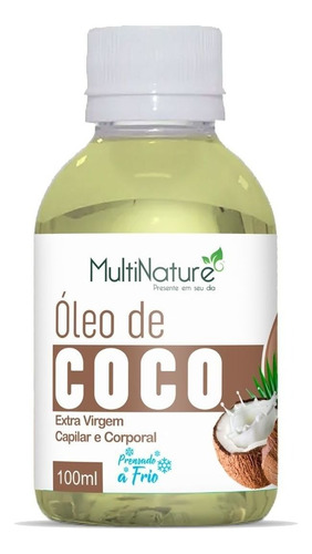 Óleo De Coco 100ml Multinature - Tratamento Cabelos E Pele