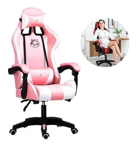 Silla Gamer Reclinable Con Vibración Y Apoya Pies