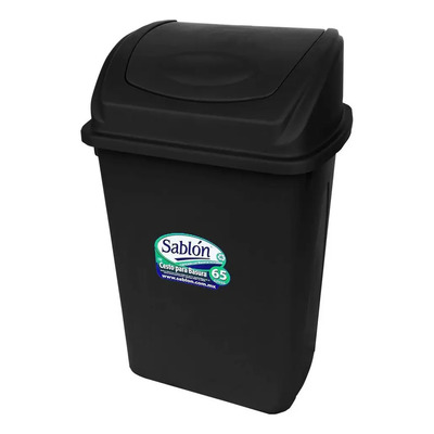 Bote De Basura 65l Negro Balancín Frontal | Envío gratis