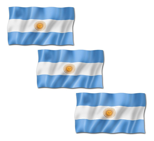 Pack Bandera Argentina Colgante Con Tiras 45x90cm X 3 