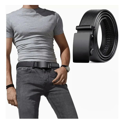 Cinturón De Vestir Para Hombre Con Hebilla Automática Negro 120