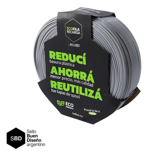 Recarga Filamento 3d Pla Hellbot Ecofila 1,75mm Rollo X 1kg