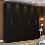 Guarda Roupa Casal 8 Portas 4 Gavetas Nevi Casa 812 Cor Preto Hp