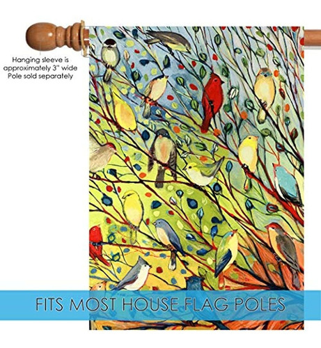 Toland Casa Jardín Árbol Pájaros 28 X 40 Pulgadas Decorativo