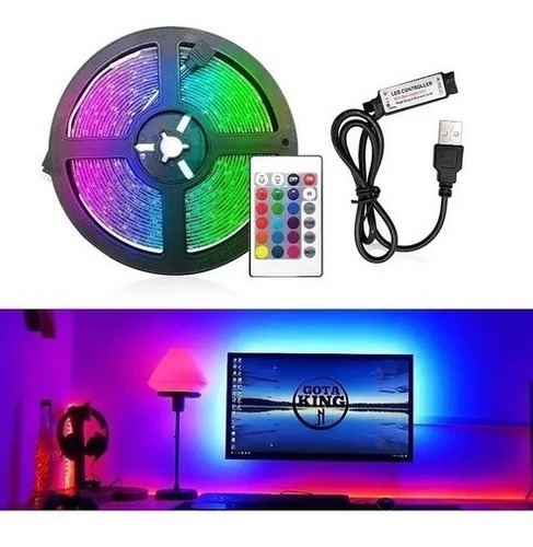 Fita Led 5050 Rgb Usb 3m Fundo Tv E Pc C/ Controle Oferta