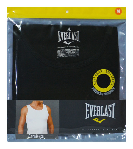 5 Playera Everlast Camiseta Ultra Soft Premium Negro Blanco