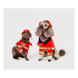 Disfraz Frontal De Bombero Para Perros Y Gatos Con Sombrero