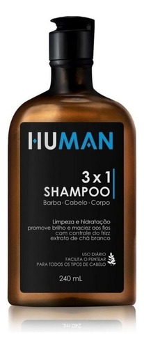 Shampoo 3x1 - Barba Corpo E Cabelo - Human 240ml