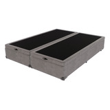 Cama Box Com Baú Queen Size Cinza Comfort Prime 158x198