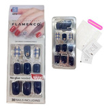 Kit De 30 Uñas Press On Flamenco Modelo 23-s