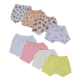 Kit 8 Shorts De Bebe Misto Estampado E Liso 100% Algodão