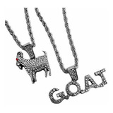 Cadena, Collar Para Hombr Colgante De Cabra Y G.o.a.t Chapad