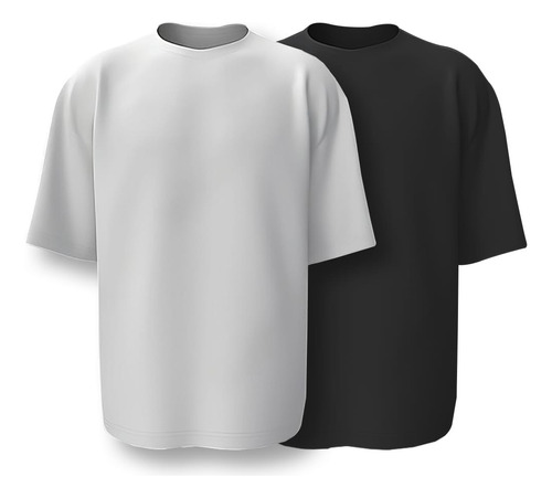 Pack De 2 Remeras Oversizes Unisex Lisas Algodon 