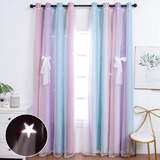 Cortinas Con Velo Habitacion Dormitorios Para Niñas X 2