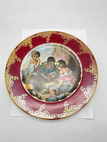 Plato Decorativo Bavaria Gloria Fina Porcelana Niños Jugando