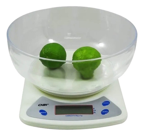 Báscula De Cocina Digital Obi 207134 Pesa Hasta 5kg Blanca